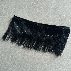 Strapless fringe top with sparkles
